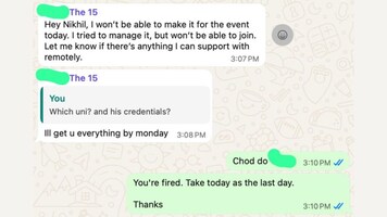 'Ruthlessly toxic': Gurugram startup founder shares WhatsApp chat after firing employee for asking WFH