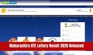 Maharashtra RTE Lottery Result 2026 Out: Original selection list released @student.maharashtra.gov.in; direct link here