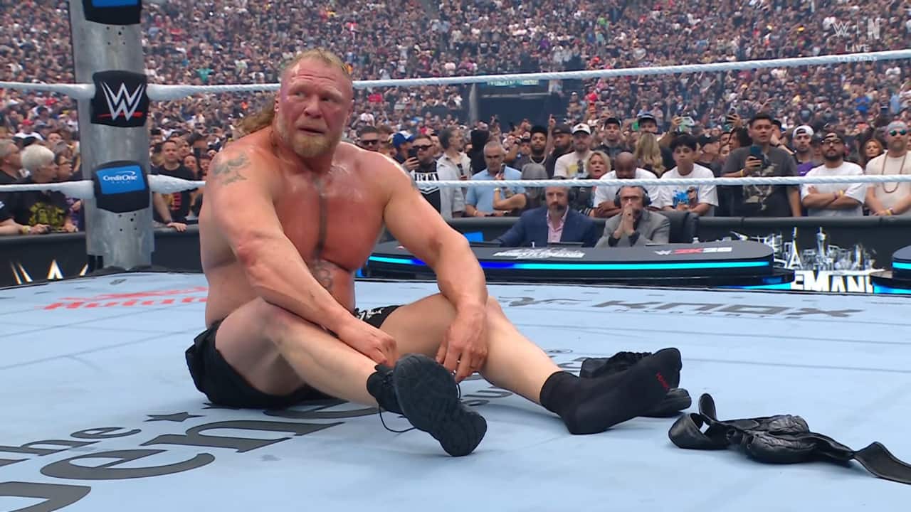 Brock Lesnar hints retirement, weeps after loss to Oba Femi at WrestleMania 42 - WATCH