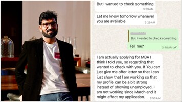 Gurgaon CEO says IITian asked for offer letter at 3.30 am to apply for MBA: 'Don't know him'
