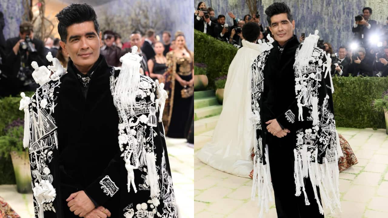 Manish Malhotra pays tribute to Mumbai in Chikankari, Zardozi embroidered  black Bandhgala at his Met Gala 2026 debut