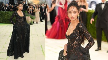 princess polly baby blue dress Zoe Kravitz turns heads at Met Gala 2026 in sheer black Saint Laurent look,  hides her hands amid engagement buzz with Harry Styles