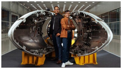 Skyroot founders Naga Bharath Daka (L) and Pawan Kumar Chandana (R)