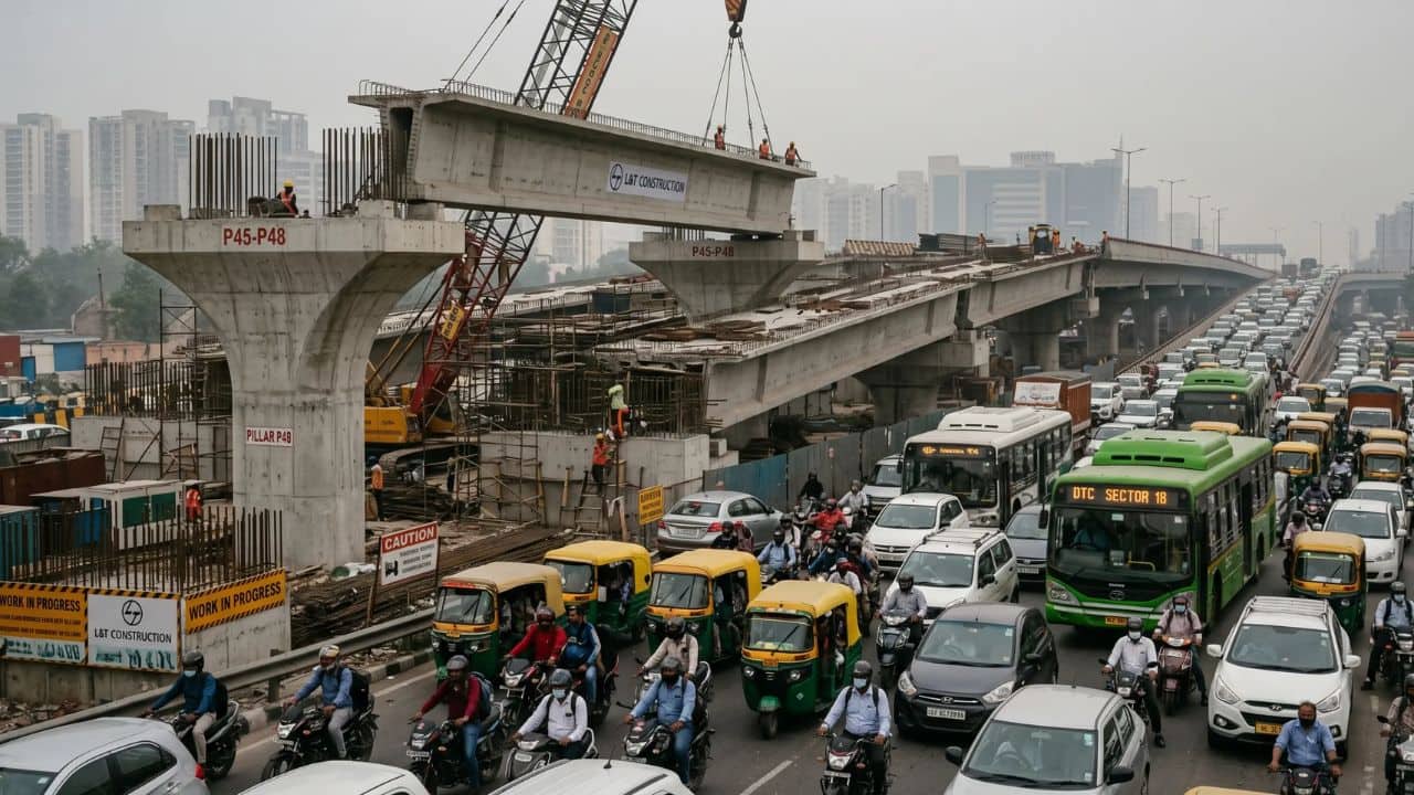 Delhi–Noida commute set for major relief as 6-lane Chilla Elevated Corridor gains pace