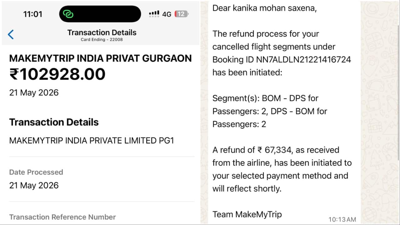 IndiGo flyer books tickets worth Rs 1 lakh, loses Rs 40,000 after flight gets cancelled. Airline responds- Moneycontrol