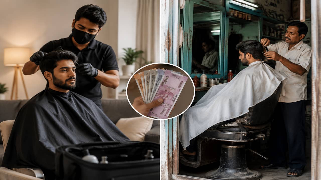 Rs 350 app haircut vs Rs 60 local salon: Man’s viral post reignites debate on convenience in India