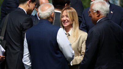 PM Modi, Meloni share  a light moment at G7