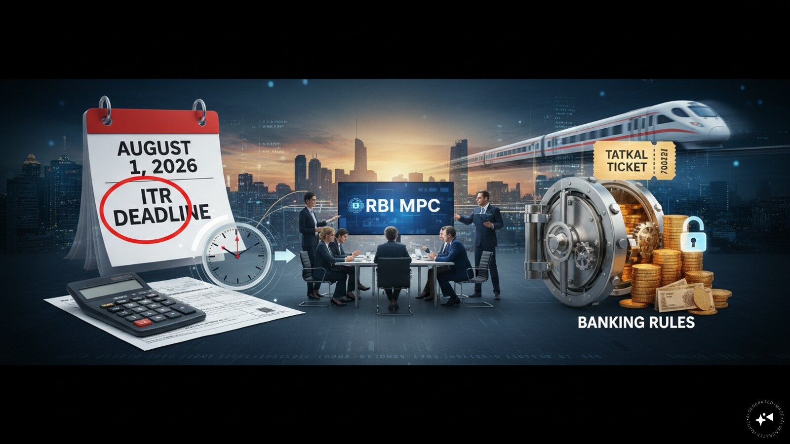Financial changes from August 1, 2026: ITR deadline, RBI MPC, tatkal ticket, and more