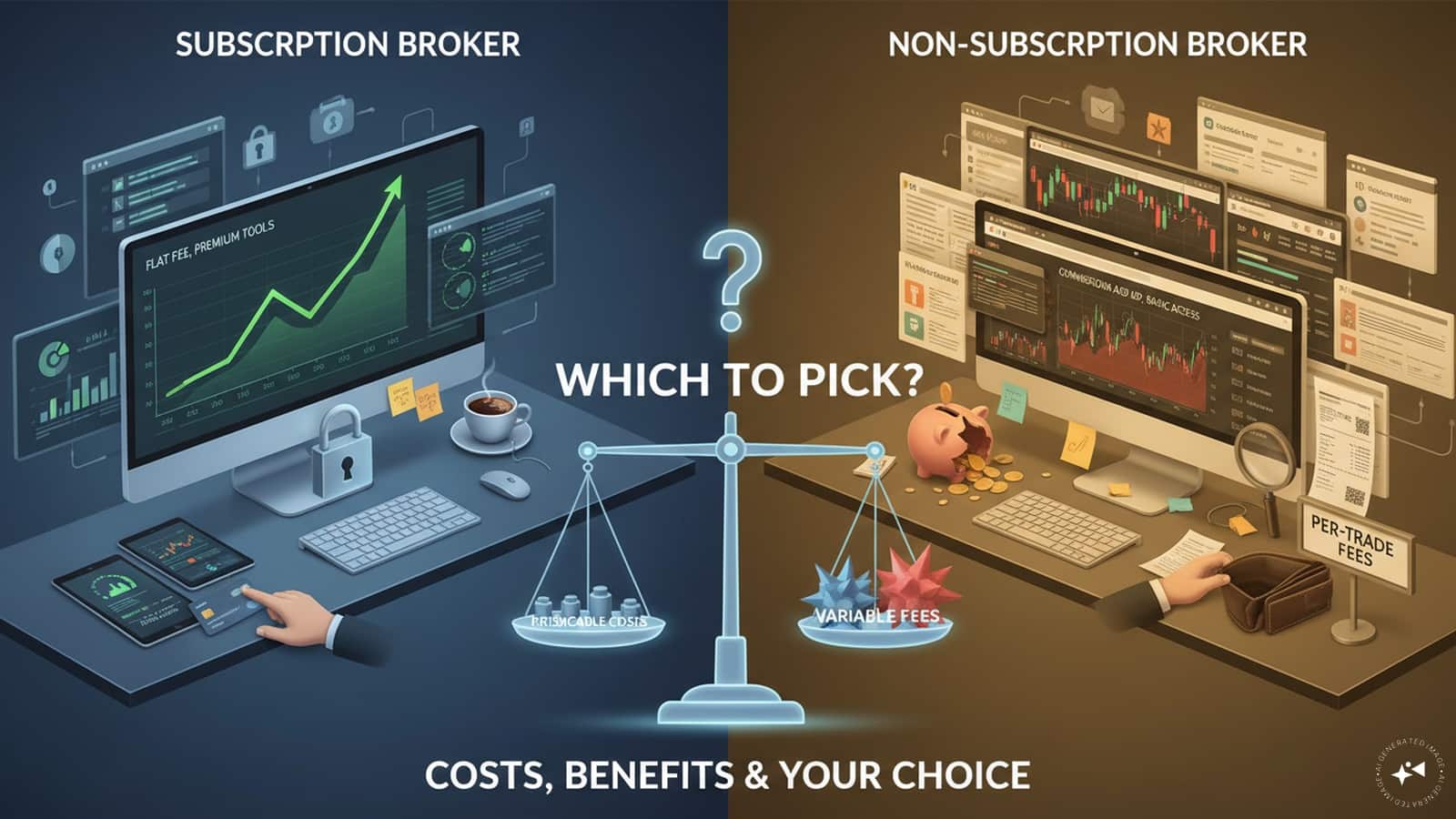 Subscription vs non-subscription brokers: Costs, benefits and which one to pick- Moneycontrol