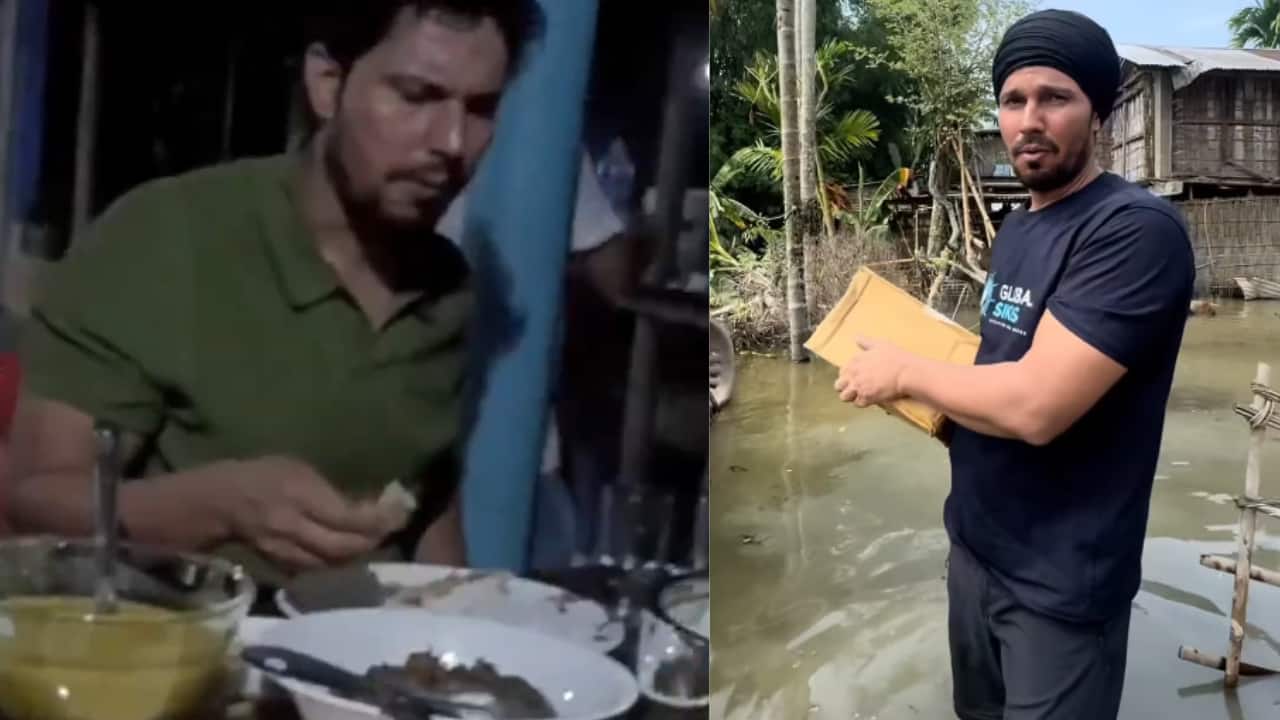 Randeep Hooda visits flood-hit Assam, distributes essentials and shares meal with affected locals - Watch- Moneycontrol