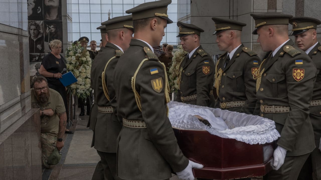 Photo: moneycontrol.com Ukrainians Mourn Oleksiy Yukov, Volunteer Killed Recovering War Dead