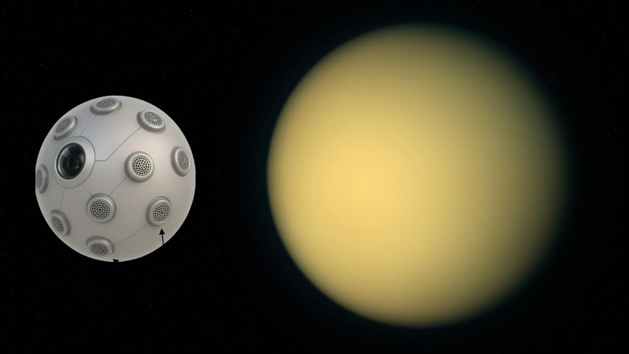 NASA funds early-stage SPARK aerobots, spherical flying robots with ion propulsion, to explore Titan's caves; nine-month study begins