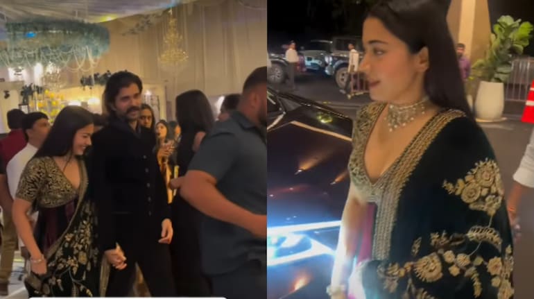 Sahil Reddy Rashmika Mandanna makes first public appearance after hip injury, holds ...