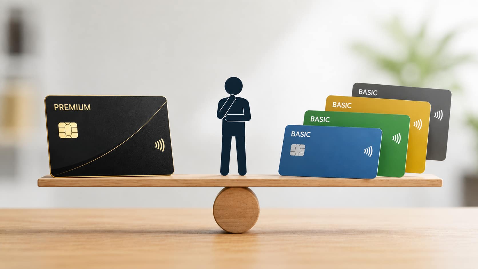 One premium credit card or several basic cards? Choose based on how you actually spend