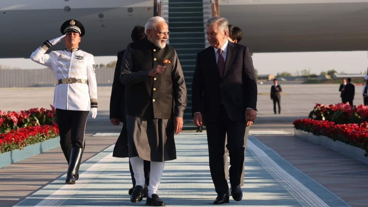 PM Modi arrives in Uzbekistan, welcomed by President Mirziyoyev for trade, defence talks