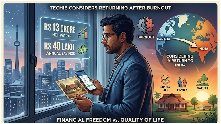 Rs 13 crore net worth, Rs 40 lakh yearly savings: Canada-based techie considers return to India after burnout