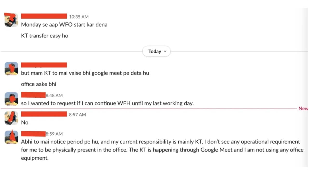 Techie gets laid off during notice period while WFH, HR asks him to work from office