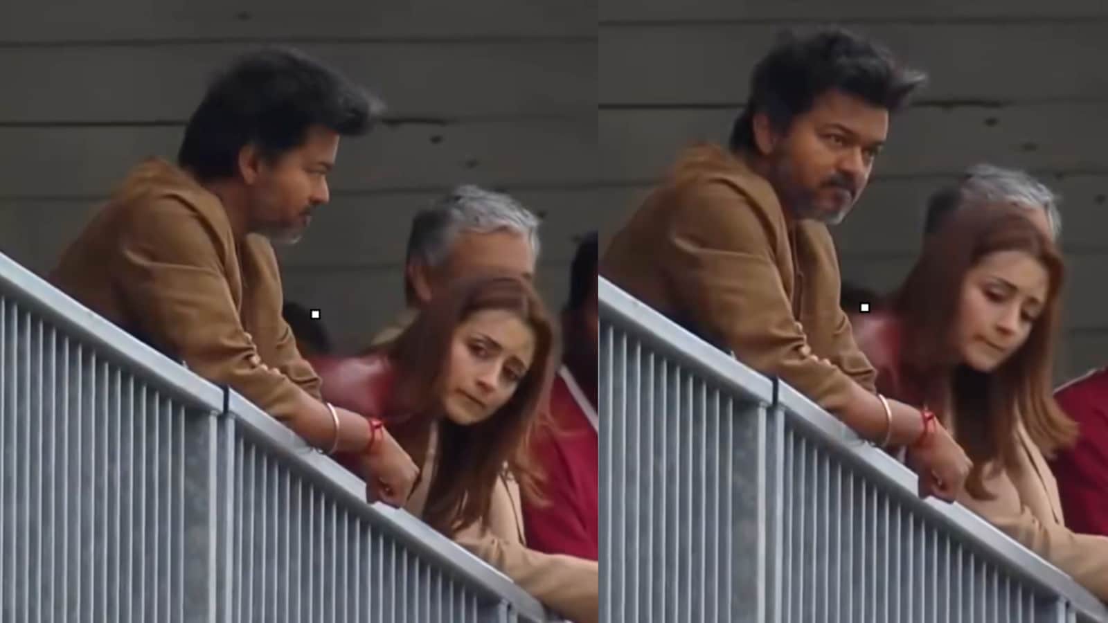 Vijay and Trisha Krishnan spotted cheering for Ajith Kumar at Silverstone race; videos go viral
