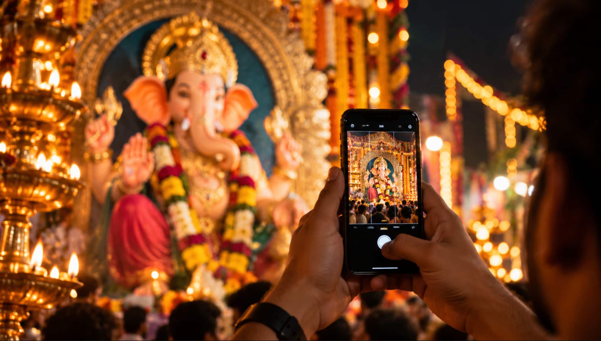 Ganesh Chaturthi 2026 photography tips: Smartphone camera tips to capture better Ganpati photos at night