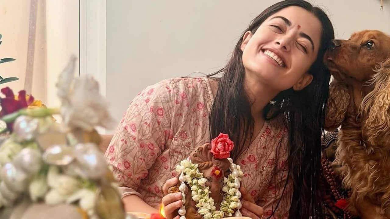 Rashmika Mandanna celebrates first Ganesh Chaturthi after her wedding with Vijay Deverakonda, welcomes Bappa home