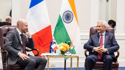 S Jaishankar with French Foreign Minister Jean-Noel Barrot. (Image: X)