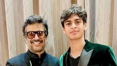 R Madhavan with son Vedaant