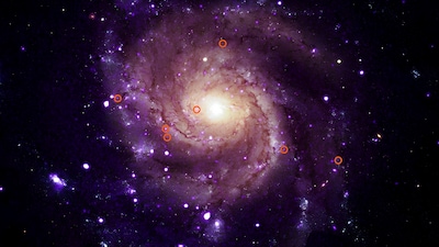 The researchers found a total of 84 of these “hypersoft X-ray sources” in Pinwheel galaxy. (Image: NASA/Chandra)