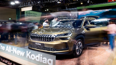 A Skoda Kodiaq at New Delhi’s Bharat Mobility Global Expo