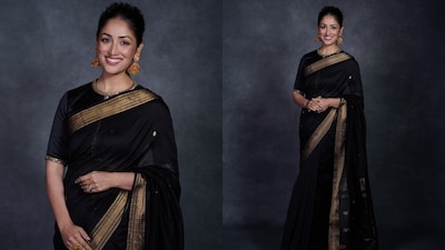 Yami Gautam in Maheshwari saree