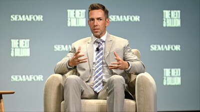 The incident happened on September 23 during a panel discussion featuring Nvidia's head of sustainability, Josh Parker, in New York. (Image credit: AFP)