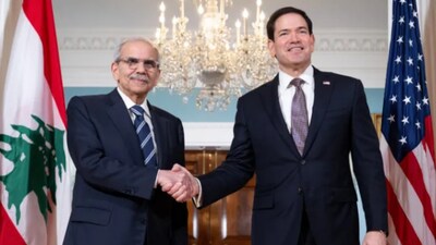 Lebanon PM Nawaf Salam met US Secretary of State Marco Rubio in Washington as talks focus on Israel’s withdrawal and Lebanon’s control over its territory. (Image: AFP)