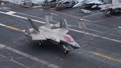 An aircraft carrier aboard the USS George Washington. 