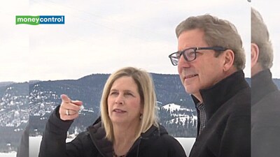 Doug and Carolyn Kohrs on their conserved property, photo courtesy of KPAX