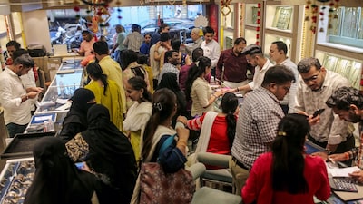 Customers inside a jewelry store in Mumbai. Bloomberg