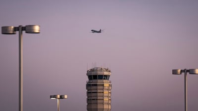 The FAA Air Traffic Control tower at Ronald Reagan Washington National Airport (DCA) in Arlington, Virginia.