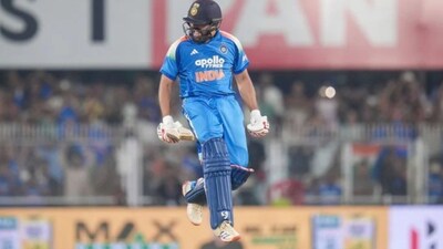 Rohit Sharma steals show with quirky high-knee celebration after 72-ball ODI century (BCCI Photo)