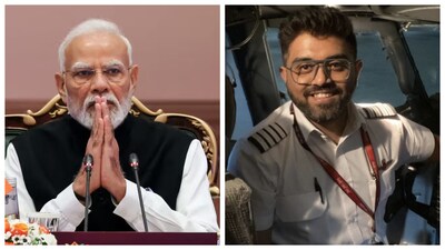 PM Modi (L) and Captain Smit Machchhar