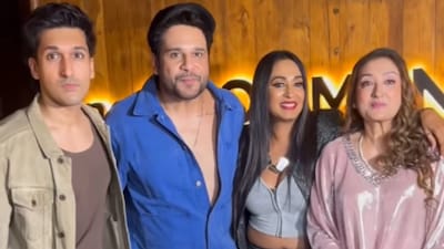 Sunita Ahuja with Kashmera Shah, Krushna Abhishek and son Yashvardhan