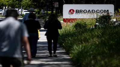 Signage at the Broadcom Inc. headquarters in San Jose, California. Photographer: David Paul Morris/Bloomberg