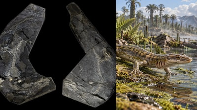 Lizzie, a 345-million-year-old fossil from Scotland. (Image: Xavier Jenkins)