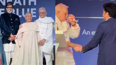 Amitabh Bachchan, Jaya Bachchan, Sachin Tendulkar and Golzar at book launch event