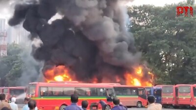 Massive Fire Destroys 10 New CNG Buses at Mumbai BEST Anik Depot