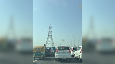 Traffic jam on Barapullah Phase III flyover (Image: Special arrangement)