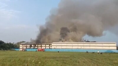 Fire breaks out at Chaudhary Charan Singh International Airport. (Photo/PTI)