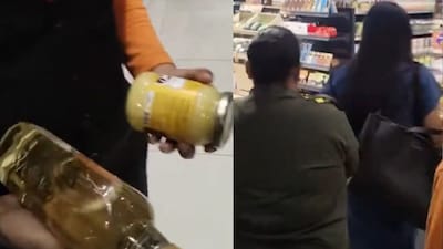 A woman was allegedly caught stealing grocery items from a supermarket inside Noida’s DLF Mall of India.