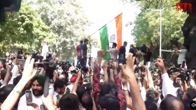 Rahul Gandhi during protest