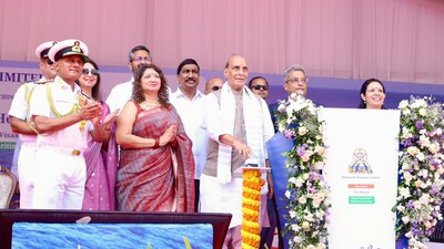 Rajnath Singh Launches India's First Fleet Support Ship Surya in Visakhapatnam