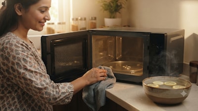 Deep cleaning your microwave will be super easy with this DIY cleaning hack. (Picture: AI generated)