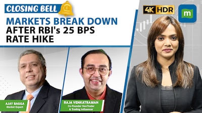 Live: Banks, realty, auto stocks slip on RBI's hawkish shift; rupee crosses 97/$ | Closing Bell