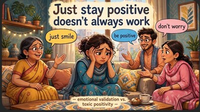 You don't always have to force yourself to stay positive. (Picture: AI generated)